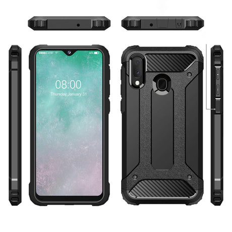 Husa de protectie Techsuit Hybrid Armor compatibil cu Samsung Galaxy A20e, Negru