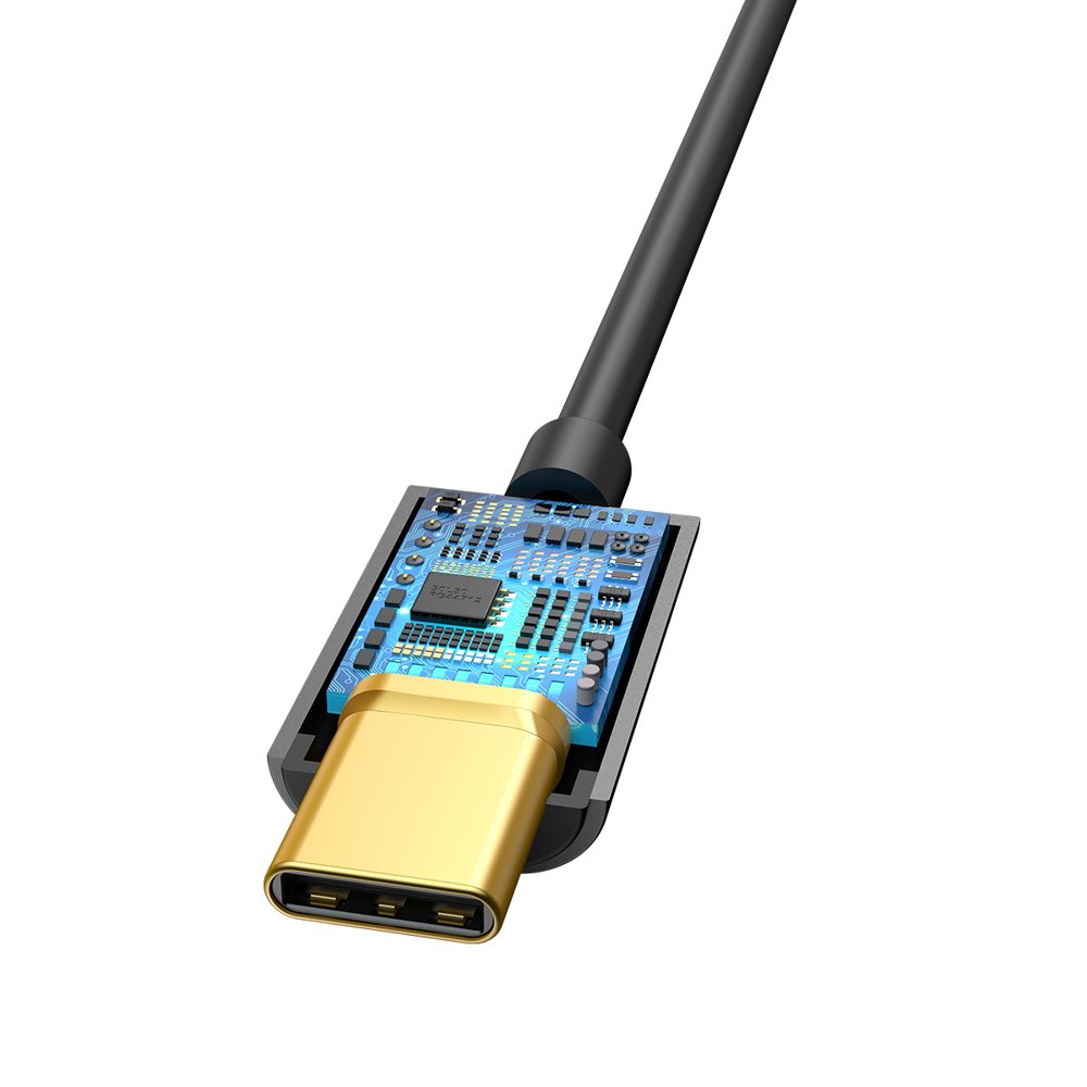 Adaptor Baseus Type-C la Jack 3.5mm (CATL54-01), DAC Chip, Negru