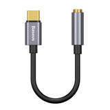 Adaptor Baseus Type-C la Jack 3.5mm L54, DAC Chip, Gri