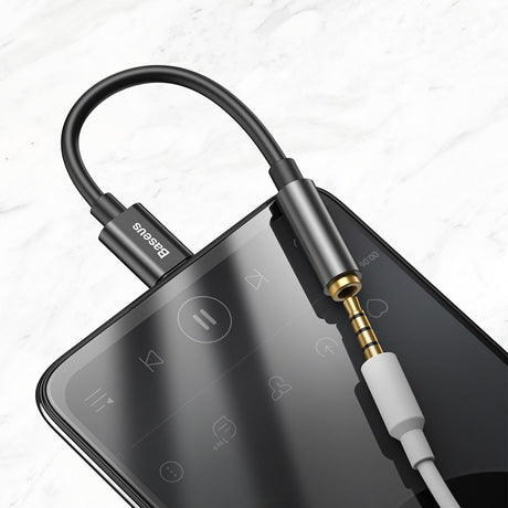 Adaptor Baseus Type-C la Jack 3.5mm L54, DAC Chip, Gri