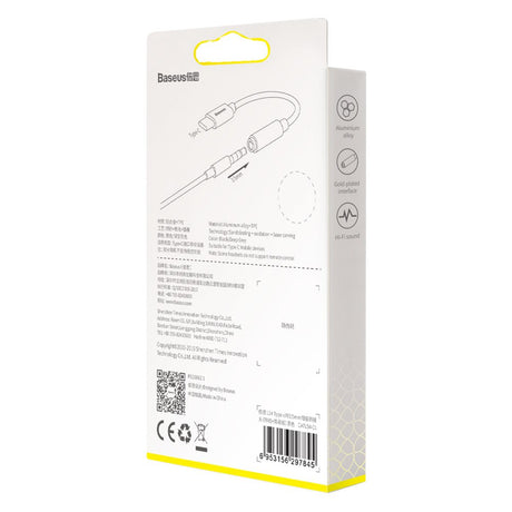 Adaptor Baseus Type-C la Jack 3.5mm L54, DAC Chip, Gri