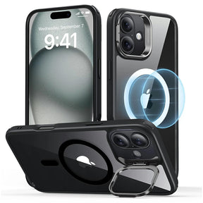 Husa de protectie ESR Classic Hybrid HaloLock Kickstand compatibil cu iPhone 16 Plus, Transparent Black