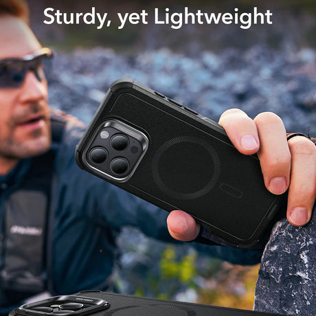 ESR Husa de protectie ESR Cyber Armor Kickstand compatibil cu iPhone 16 Pro Max, Negru – imagine 3