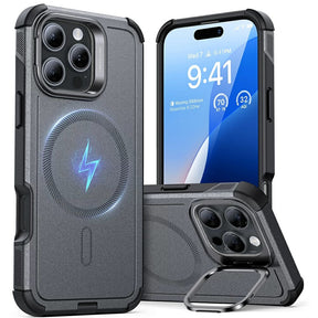 Husa de protectie ESR Cyber Armor Kickstand compatibil cu iPhone 16 Pro, Gri