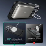 Husa de protectie ESR Cyber Armor Kickstand compatibil cu iPhone 16 Pro, Gri