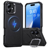 Husa de protectie ESR Cyber Armor Kickstand compatibil cu iPhone 16 Plus, Negru