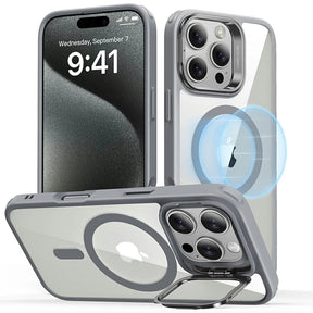 Husa de protectie ESR Classic Hybrid HaloLock Kickstand compatibil cu iPhone 16 Pro Max, Gri Clear