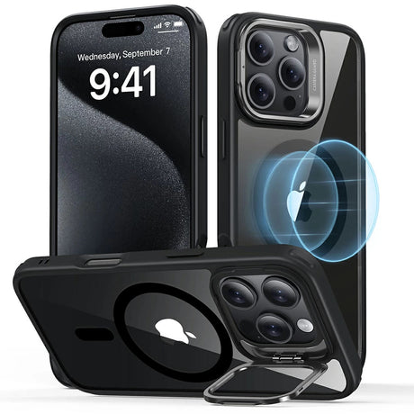 Husa de protectie ESR Classic Hybrid HaloLock Kickstand compatibil cu iPhone 16 Pro, Transparent Black