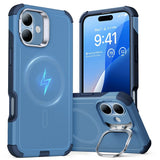 Husa de protectie ESR Cyber Armor Kickstand compatibil cu iPhone 16, Albastru