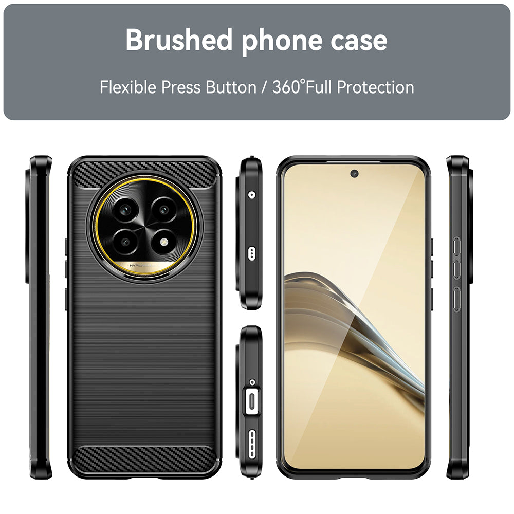 Husa de protectie Techsuit Carbon Silicone compatibil cu Realme 13 Pro / 13 Pro+, Negru