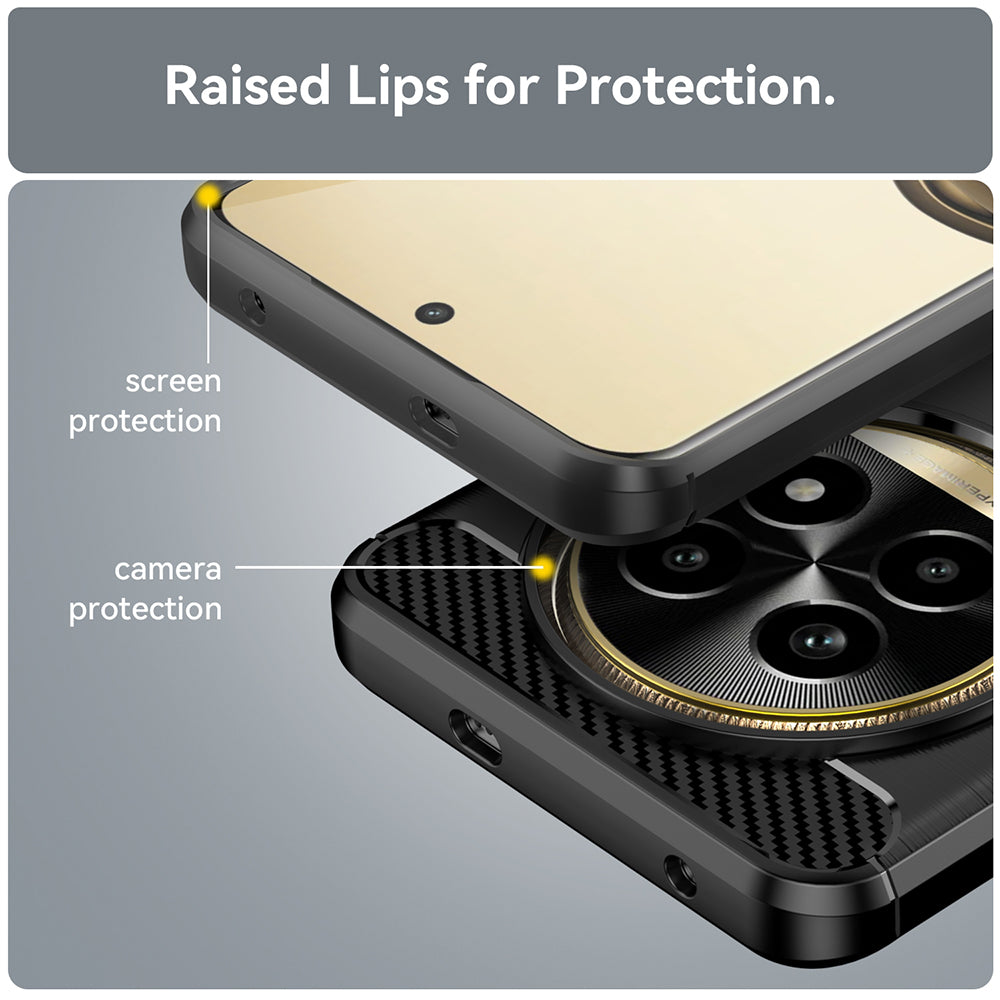 Husa de protectie Techsuit Carbon Silicone compatibil cu Realme 13 Pro / 13 Pro+, Negru