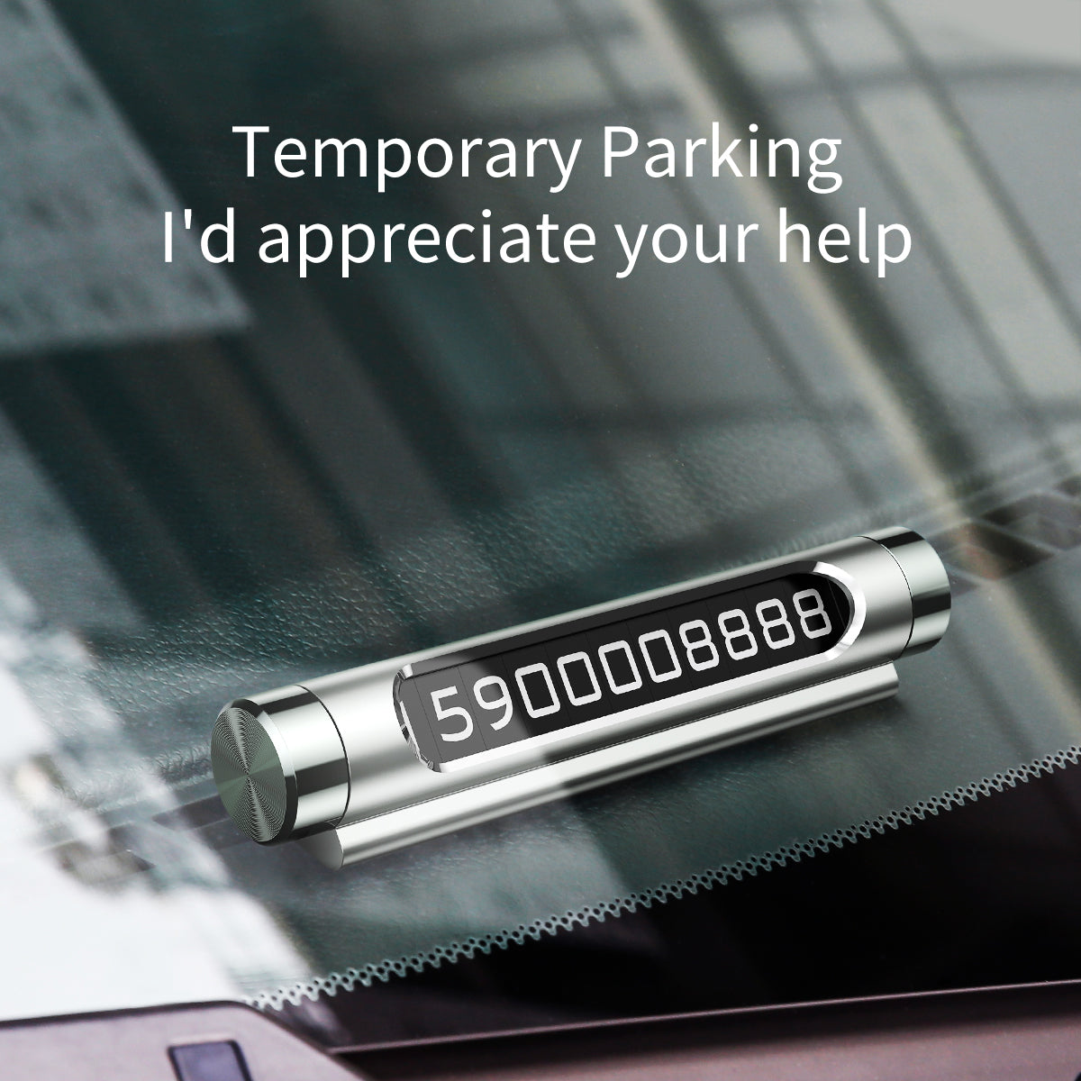 Gadget Baseus Parking Number (ACNUM-01), for Dashboard, Fluorescent Digits, Number Hiding, Weather-Resistant, Non-Slip, Negru