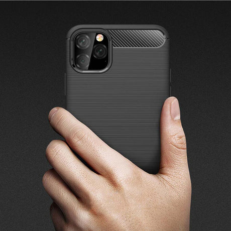 Husa de protectie Techsuit Carbon Silicone compatibil cu iPhone 11 Pro Max, Negru