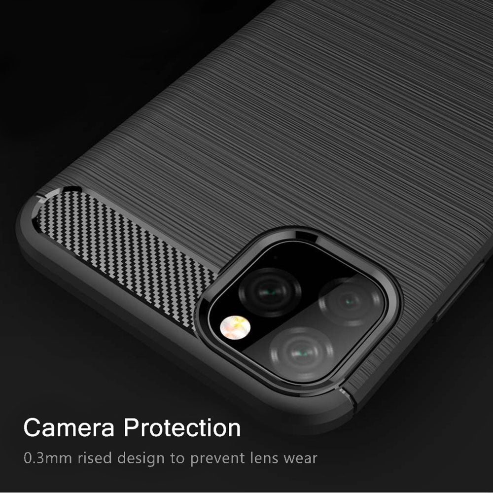 Husa de protectie Techsuit Carbon Silicone compatibil cu iPhone 11, Negru