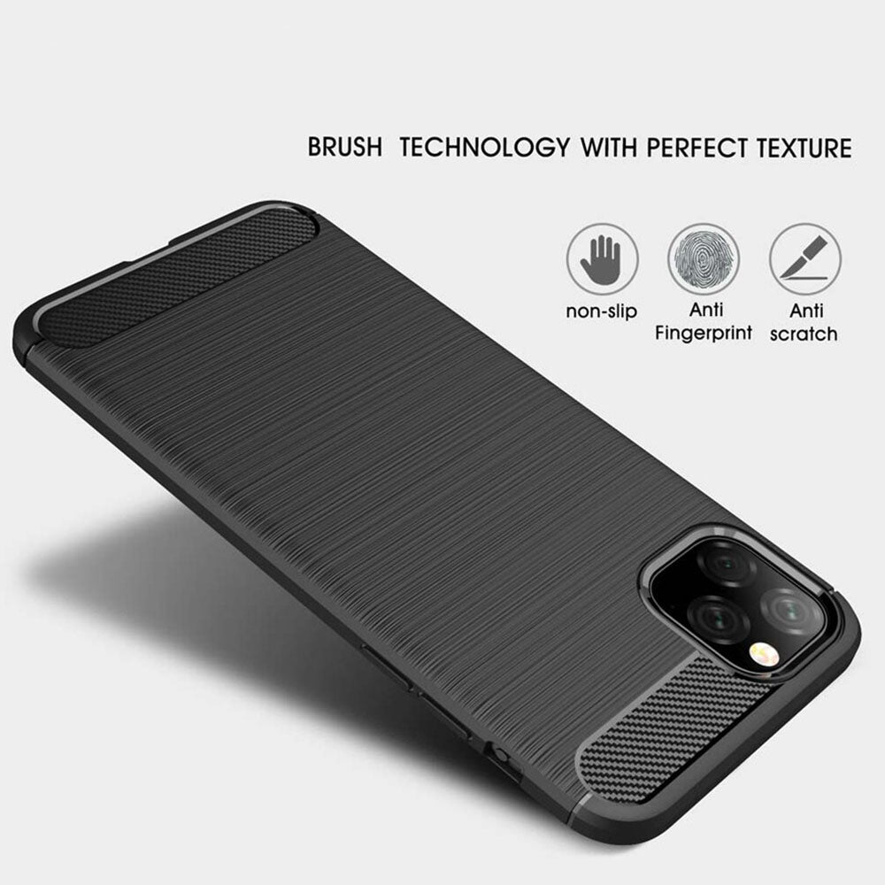 Husa de protectie Techsuit Carbon Silicone compatibil cu iPhone 11, Negru