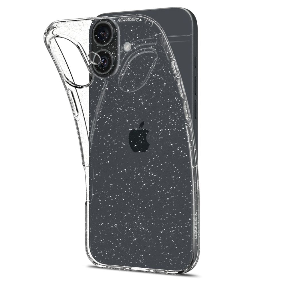 Husa de protectie Spigen Liquid Crystal Glitter (ACS08192) compatibil cu iPhone 16, Crystal Quartz