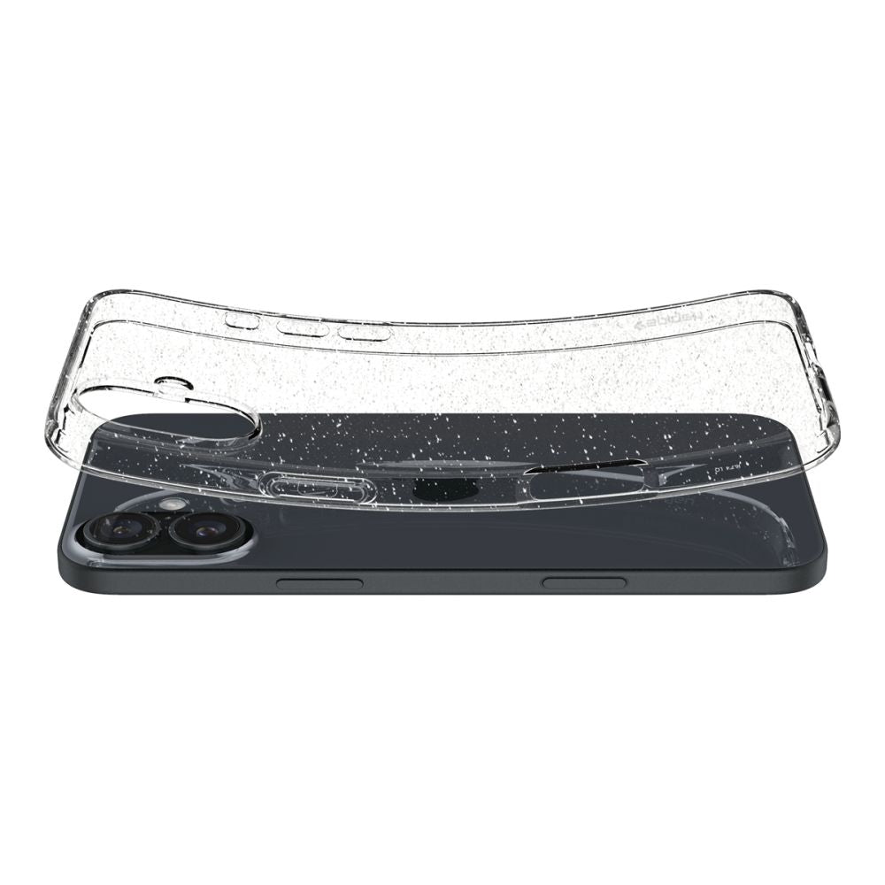 Husa de protectie Spigen Liquid Crystal Glitter (ACS08192) compatibil cu iPhone 16, Crystal Quartz