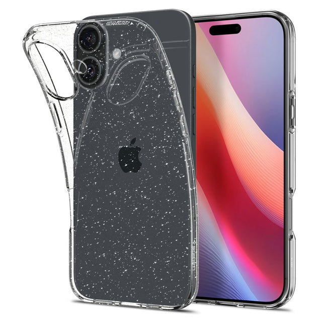 Husa de protectie Spigen Liquid Crystal Glitter (ACS08192) compatibil cu iPhone 16, Crystal Quartz