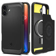 Husa de protectie Spigen Rugged Armor MagSafe (ACS08214) compatibil cu iPhone 16, Negru Mat