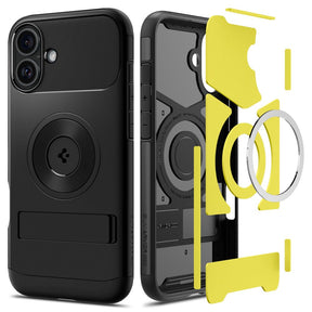 Husa de protectie Spigen Slim Armor MagSafe (ACS08227) compatibil cu iPhone 16, Negru