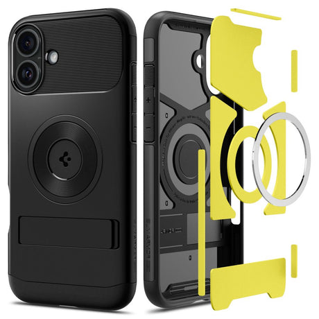 Husa de protectie Spigen Slim Armor MagSafe (ACS08227) compatibil cu iPhone 16, Negru