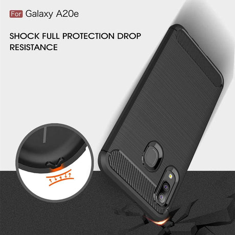 Husa de protectie Techsuit Carbon Silicone compatibil cu Samsung Galaxy A20e, Negru