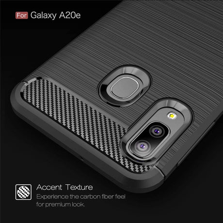 Husa de protectie Techsuit Carbon Silicone compatibil cu Samsung Galaxy A20e, Negru