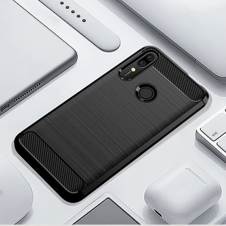 Husa de protectie Techsuit Carbon Silicone compatibil cu Huawei P Smart Z, Negru