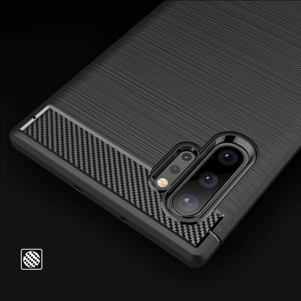 Husa de protectie Techsuit Carbon Silicone compatibil cu Samsung Galaxy Note 10 Plus 4G / Note 10 Plus 5G, Negru