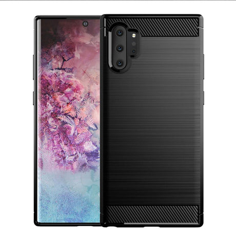 Husa de protectie Techsuit Carbon Silicone compatibil cu Samsung Galaxy Note 10 Plus 4G / Note 10 Plus 5G, Negru