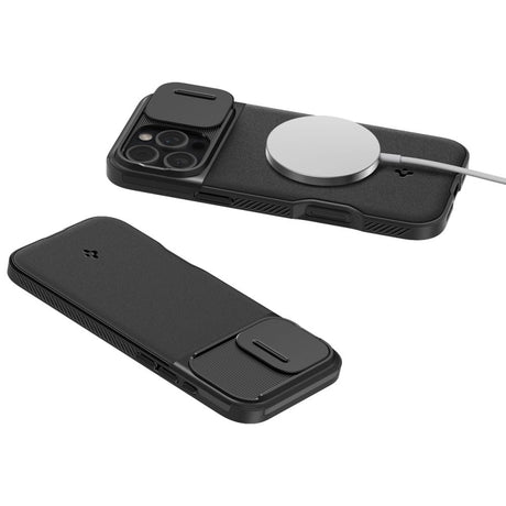 Husa de protectie Spigen Optik Armor MagSafe (ACS08015) compatibil cu iPhone 16 Pro Max, Negru