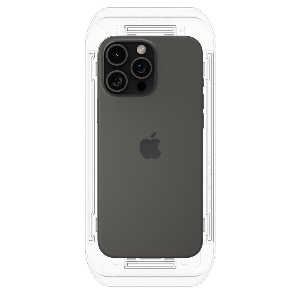 Folie de protectie Spigen (set de 2) Glas.tR EZ-FIT (AGL07928) compatibil cu iPhone 16 Pro / iPhone 17 / iPhone 17 Pro, Transparent
