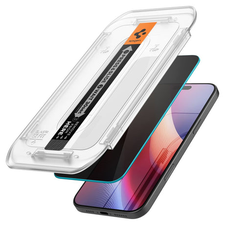 Folie de protectie Spigen (set de 2) Glas.tR EZ-FIT (AGL07908) compatibil cu iPhone 16 Pro Max / iPhone 17 Pro Max, Privacy