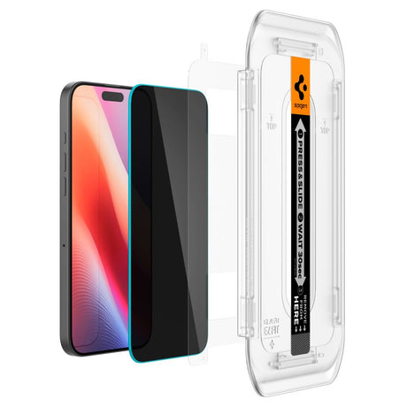 Folie de protectie Spigen (set de 2) Glas.tR EZ-FIT (AGL07908) compatibil cu iPhone 16 Pro Max / iPhone 17 Pro Max, Privacy