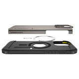 Husa de protectie Spigen Tough Armor MagSafe (ACS08012) compatibil cu iPhone 16 Pro Max, Gunmetal