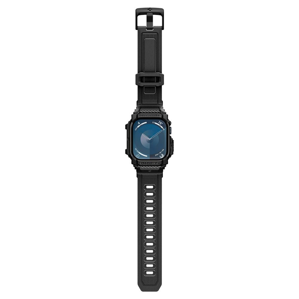 Accesoriu smartwatch Spigen Rugged Armor Pro (ACS08591) compatibil cu Apple Watch 10 42mm / Watch 11 42mm, Negru Mat