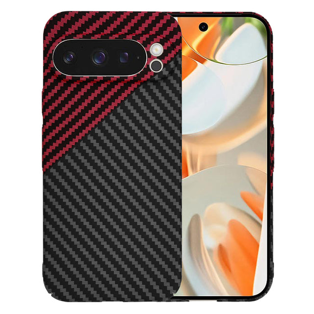 Husa de protectie Techsuit Carbonite FiberShell compatibil cu Google Pixel 9 Pro, Rosu Vortex