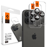 Folie de protectie Spigen (set de 2) Optik.tR EZ Fit Pro Camera Glass (AGL05217) compatibil cu iPhone 14 Pro/Max/15 Pro/Max/16 Pro/Max/17 Pro/Max, Negru