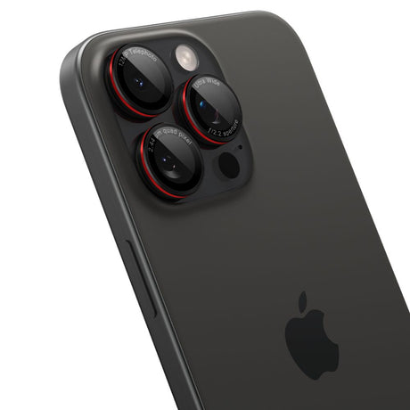 Folie de protectie Spigen (set de 2) Optik.tR EZ Fit Pro Camera Glass (AGL05217) compatibil cu iPhone 14 Pro/Max/15 Pro/Max/16 Pro/Max/17 Pro/Max, Negru