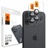 Folie de protectie Spigen (set de 2) Optik.tR EZ Fit Pro Camera Glass (AGL07921) compatibil cu iPhone 17 / iPhone 16 Plus / iPhone 16, Negru