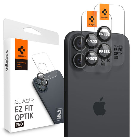 Spigen Optik.tR EZ Fit Pro Camera Glass védőfólia iPhone 17 / iPhone 16 Plus / iPhone 16, fekete