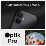 Folie de protectie Spigen (set de 2) Optik.tR EZ Fit Pro Camera Glass (AGL07921) compatibil cu iPhone 17 / iPhone 16 Plus / iPhone 16, Negru