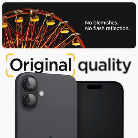Spigen Optik.tR EZ Fit Pro Camera Glass védőfólia iPhone 17 / iPhone 16 Plus / iPhone 16, fekete