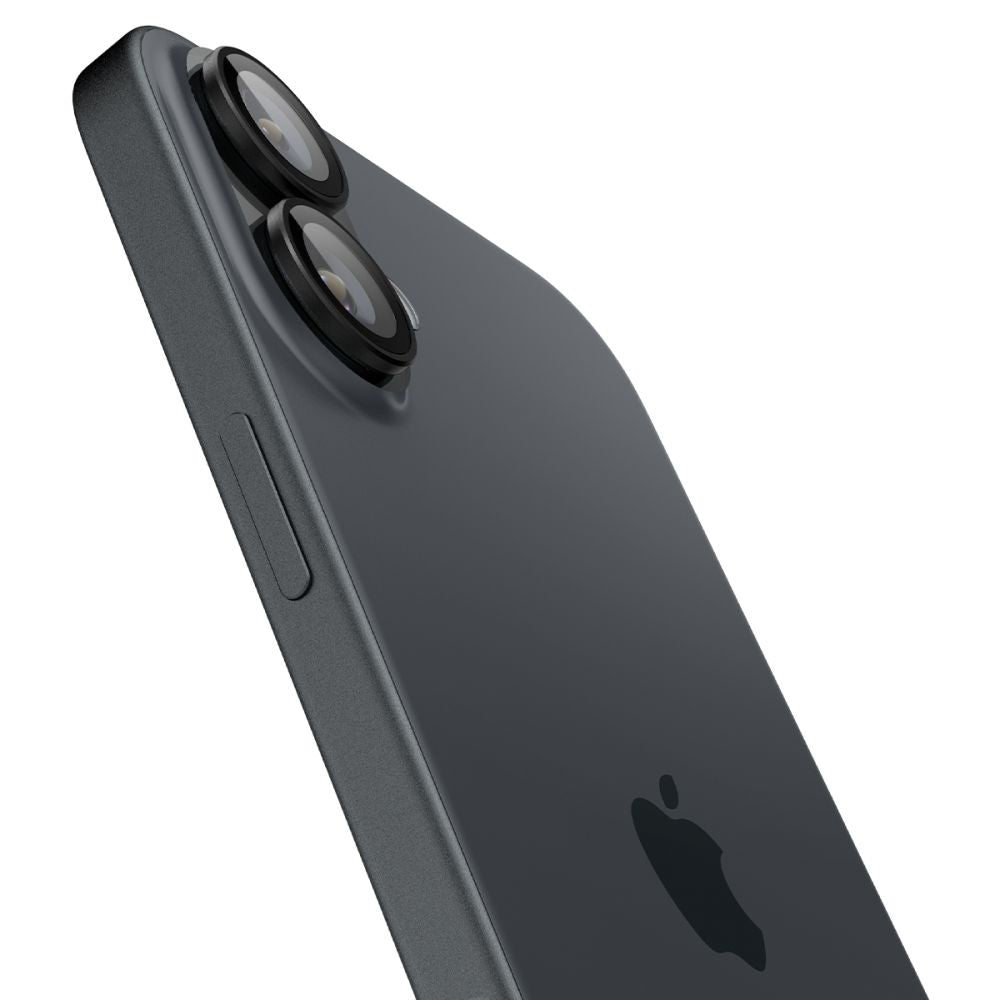 Folie de protectie Spigen (set de 2) Optik.tR EZ Fit Pro Camera Glass (AGL07921) compatibil cu iPhone 17 / iPhone 16 Plus / iPhone 16, Negru