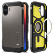 Husa de protectie Spigen Tough Armor MagSafe (ACS08215) compatibil cu iPhone 16, Gunmetal