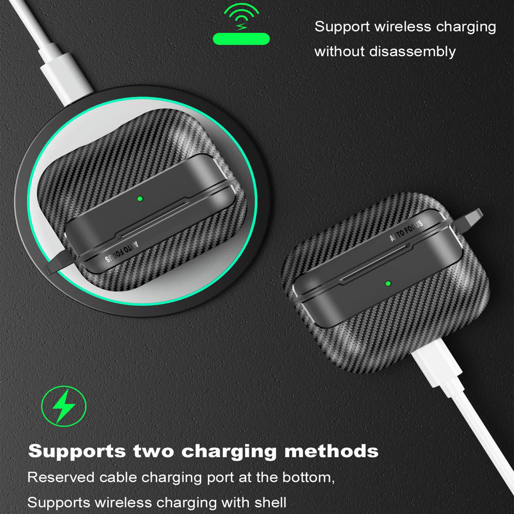 Casti Techsuit CarbonFiber, for AirPods 3, Negru