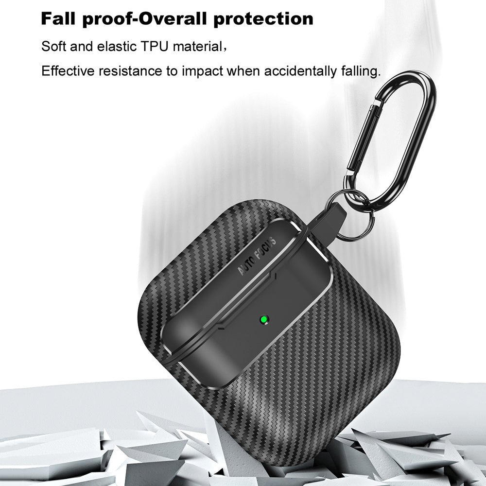 Casti Techsuit CarbonFiber, for AirPods 1 / 2, Negru