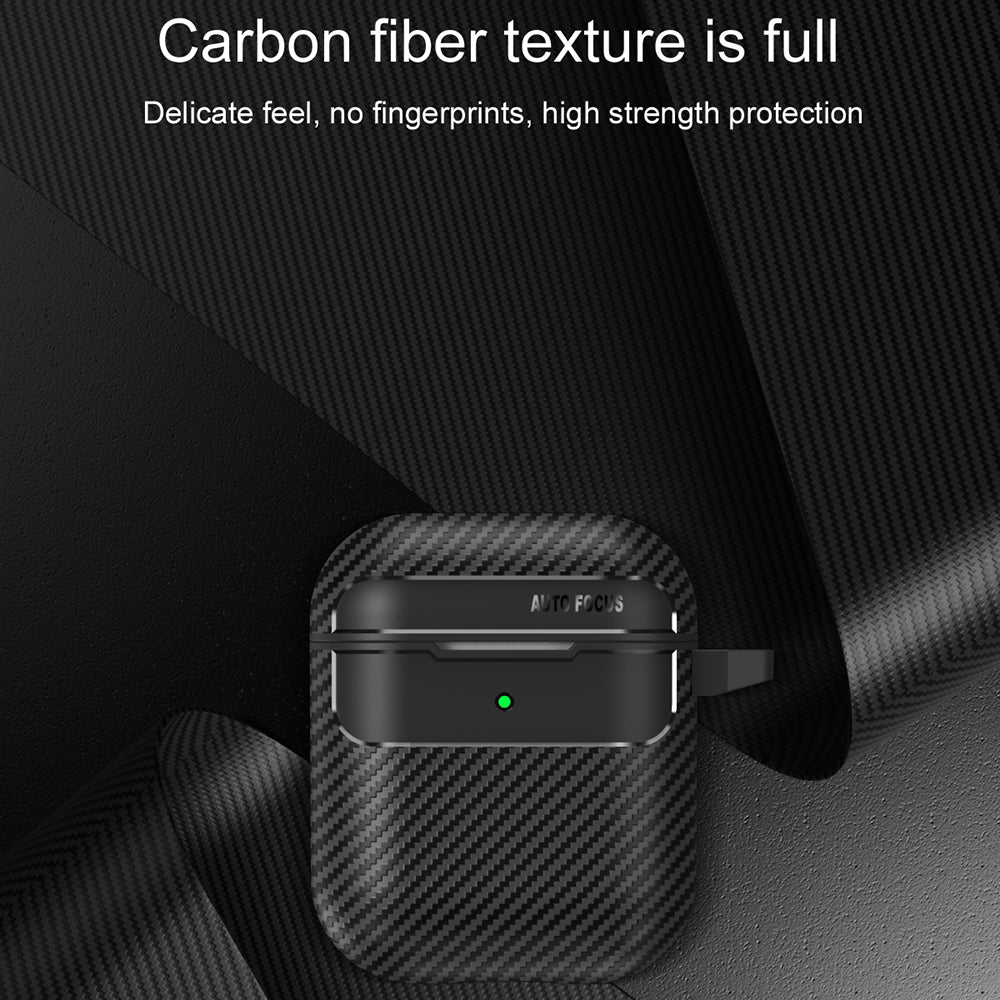 Casti Techsuit CarbonFiber, for AirPods 1 / 2, Negru