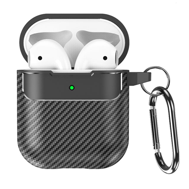 Casti Techsuit CarbonFiber, for AirPods 1 / 2, Negru