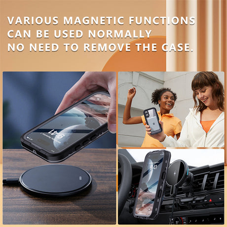 Husa de protectie ShellBox Waterproof IP68 compatibil cu iPhone 16, Negru